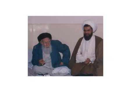  آیت الله بهاءالدینی و آیت الله مبشر کاشانی 1365(کاشان - منزل والد آیت الله مبشر)