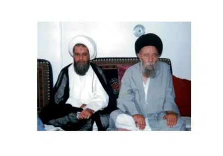 آیت لله سید عبد الکریم کشمیری و آیت الله مبشر کاشانی   (کاشان - منزل والد آیت الله مبشر)   